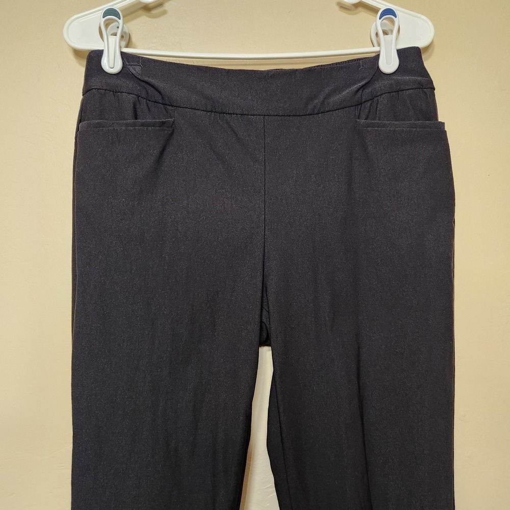 Chico's Black Tapered Dress Pants Size 0 Lace Cutoff Hem Small - Picture 2 of 6